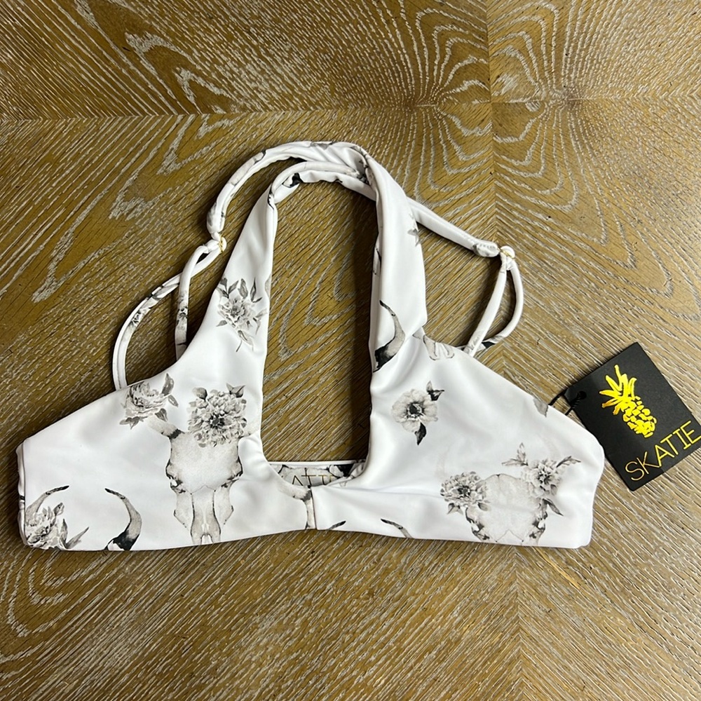 SKATIE Floral Print Bikini Top XS